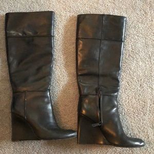 Tory Burch black wedge boots. Size 8.5